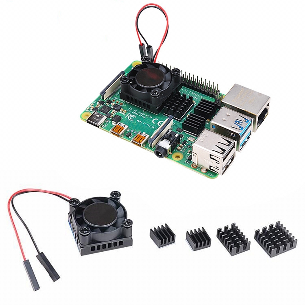 Pi 4 Case - Kit kipas pendingin tunggal, Kit RAM