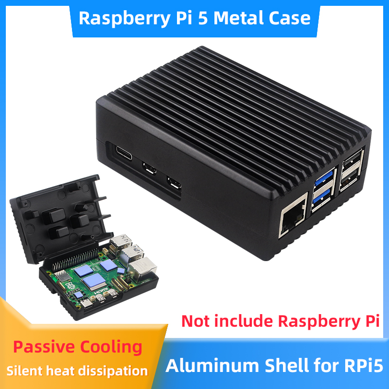 Pi 5 Case - Casing Aluminium Raspberry Pi 5 Cangkang