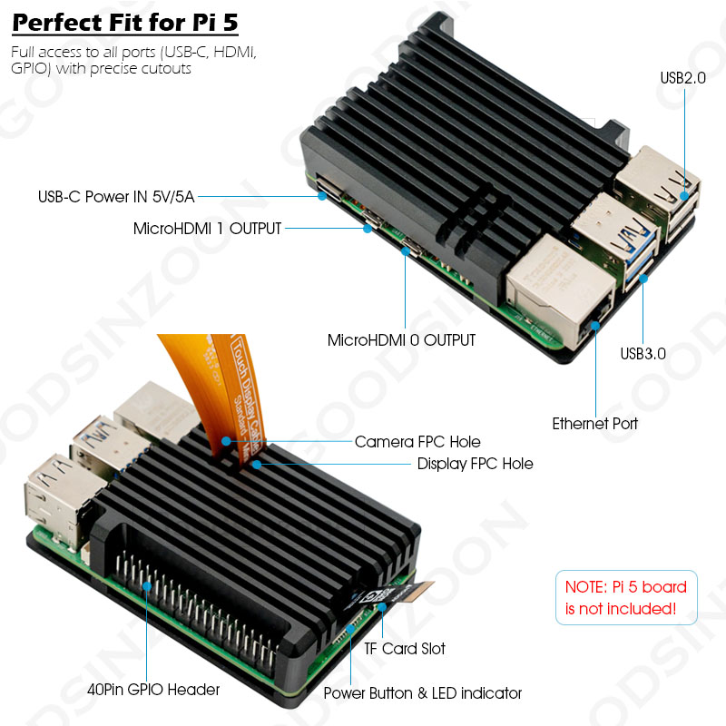 Casing Pelindung Aluminium Ras - Pi 5 Case ulasan dan harga