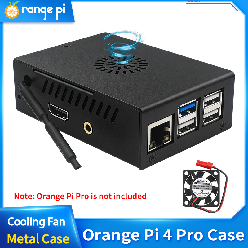 Casing Logam Orange Pi 4 Pro H - Pi 4 Case ulasan dan harga