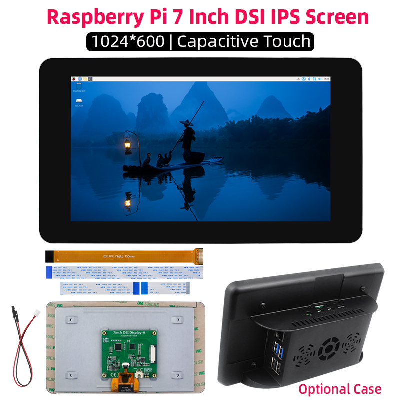Raspberry Pi 7 Inci DSI 1024*6 - Pi 5 Case ulasan dan harga