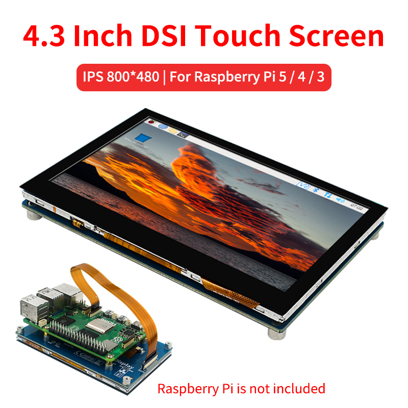 Layar sentuh DSI 4.3 inci untu - Pi 5 Case ulasan dan harga